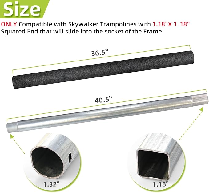 Trampoline Poles Replacement for Skywalker Or Jumpzylla,Galvanized Trampoline Enclosure Pole for Skywalker or Jumpzylla,Replace Parts#4201 4202 4135 OR for Jumpzylla 8ft 10ft&12ft 14ft