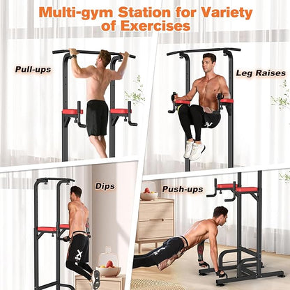 RELIFE REBUILD YOUR LIFE Power Tower Pull Up Bar Station Workout Dip Station for Home Gym Strength Training Fitness Equipment