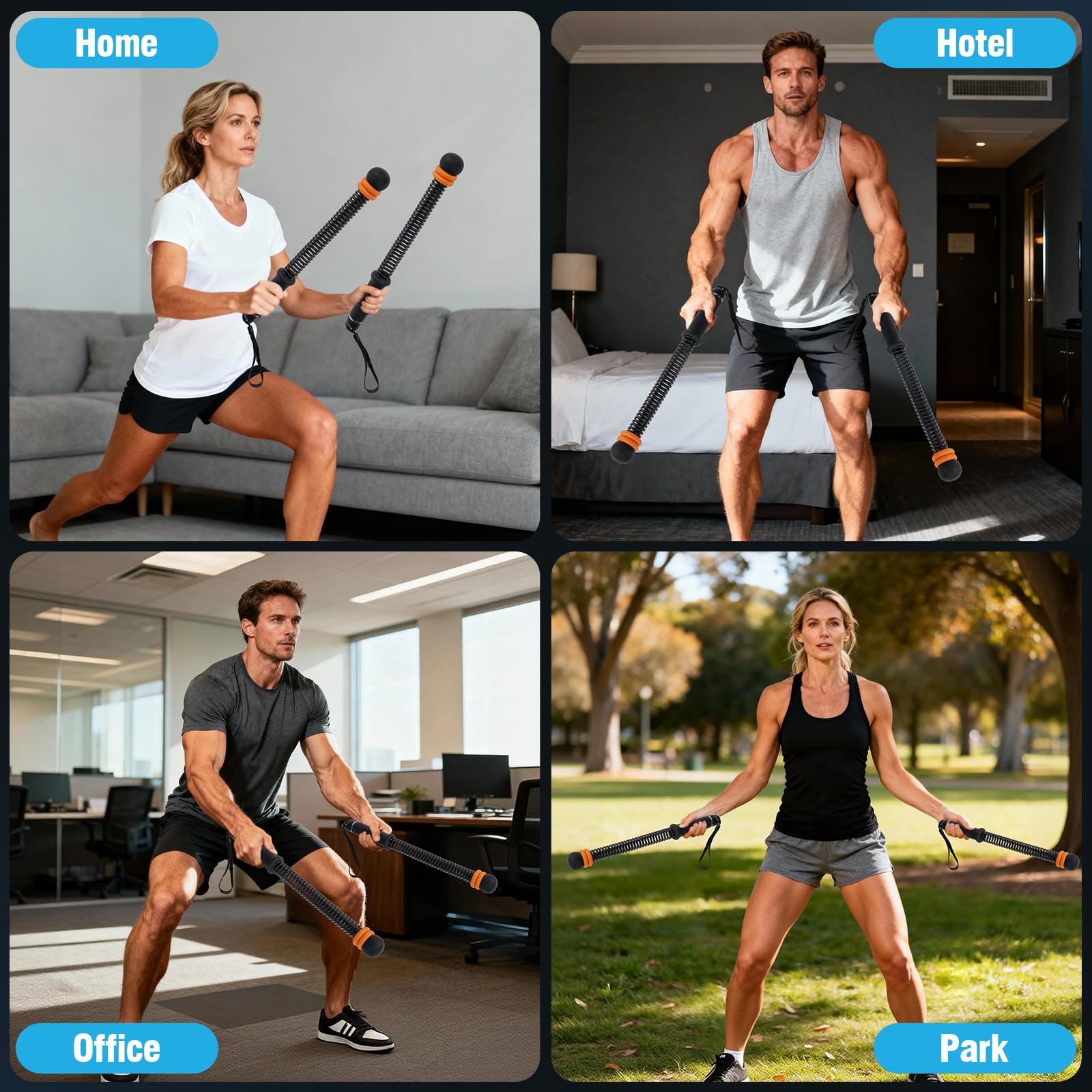 2 PCS Weighted Cordless Battle Ropes - Adjustable Resistance and Portable Ropeless Battle Ropes