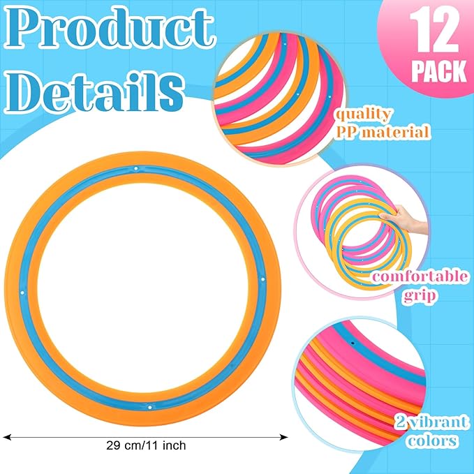 12 Pack Flying Ring 11 Inch Flying Disc Bulk for Backyard Beach Outdoor Soft Sport Discs for Beach Pool Backyard Camping Activities Sport Playing Toss Game Gift