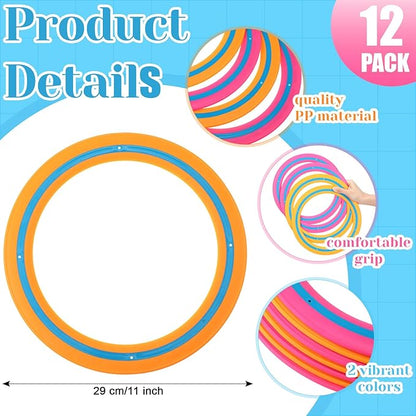 12 Pack Flying Ring 11 Inch Flying Disc Bulk for Backyard Beach Outdoor Soft Sport Discs for Beach Pool Backyard Camping Activities Sport Playing Toss Game Gift
