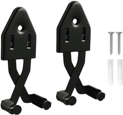 Metal Vertical Sword Wall Mount Sword Hanger Adjustable Multifunctional Mount for Medieval Sword Dagger Axe Blade Cosplay Sword Display (Black 2pcs)