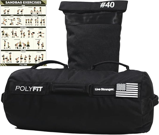 Polyfit Sandbag Pro - Workout Sandbag with Triple Closure Filler Bag and Reinforced Nylon Webbing