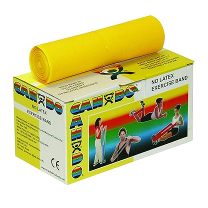 CanDo 10-6311 Sup-R Latex Free Exercise Band, 6 yd Roll, Yellow-X-Light
