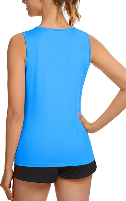 TACVASEN Women's UPF 80+ Workout Tank Top Sleeveless Quick Dry Sun Protection Hiking Athletic Gym Yoga Running Shirts