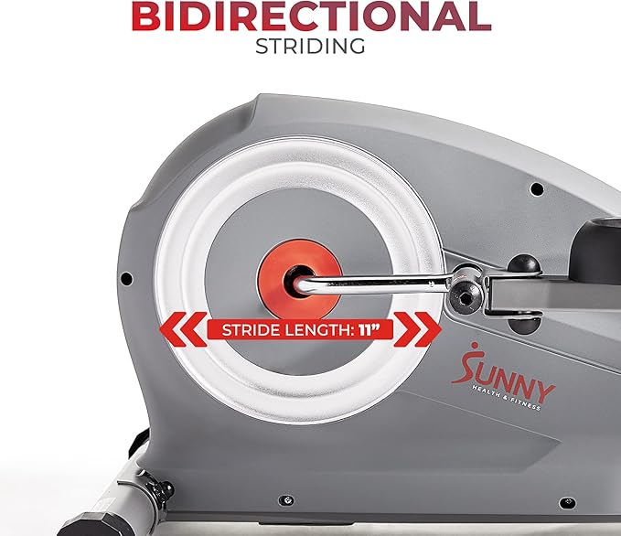 Sunny Health & Fitness Smart 2-in-1 Upright Elliptical Full-Body Exerciser, Home Cross-Training Arm/Leg Cardio Workout Machine, Optional Free SunnyFit App Bluetooth Link or Electro-Magnetic Resistance