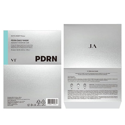 VT COSMETICS PDRN Daily Mask 30 Sheets, Vegan PDRN for Skin Restoration & Radiance, Hydrating & Moisturizing, Anti-Aging, Plumping Effect, Korean Face Mask (350g)
