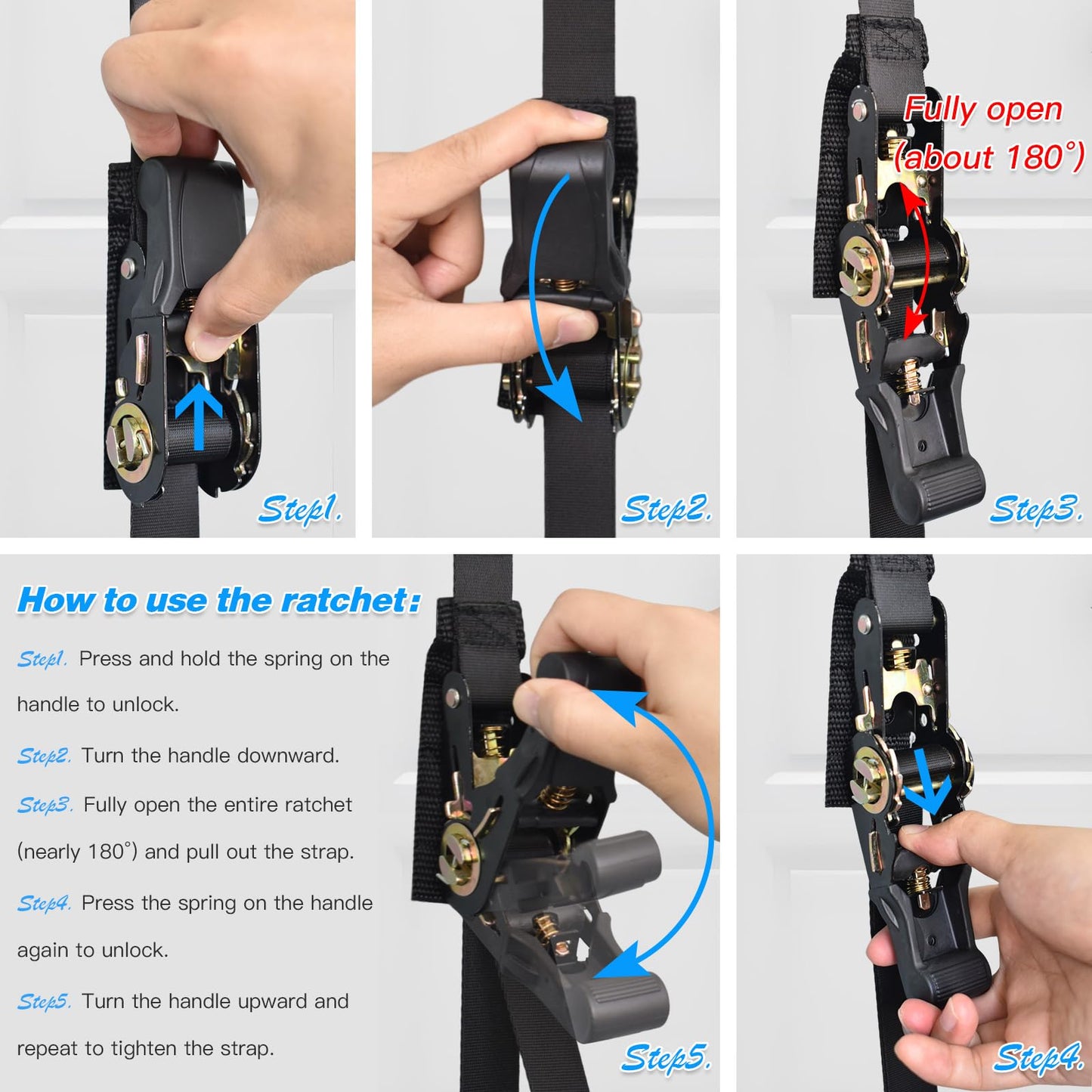 Brebebe Upgrade Door Anchor Strap for Resistance Bands Exercise, Multi Points Anchor Straps with 7