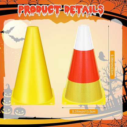 Candy Corn Ring Toss Game Plastic Cones 9 Inch Training Traffic Cones Sport Training Agility Field Marker for Youth Soccer Skating Practice