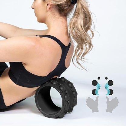 Chirp Wheel XR 3-Pack - 10??Acupressure, 6??Knot-Kneading Thumb, 4??Neck & Headache Relief, High Density Foam Massage Roller Set for Deep Tissue Back Roller & Muscle Therapy, Supports 500lbs, Black