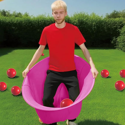 Granny Pants Yard Game Set - Giant Outdoor Party Game with 8 Bouncy Balls and Pump，Fun Family Reunion & Adult Yard Games for Groups (red)