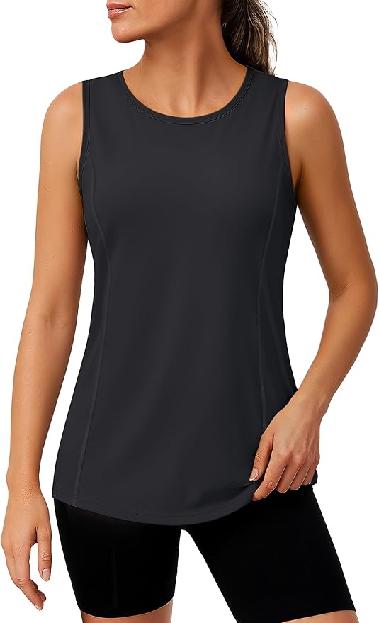 TACVASEN Women's UPF 80+ Workout Tank Top Sleeveless Quick Dry Sun Protection Hiking Athletic Gym Yoga Running Shirts