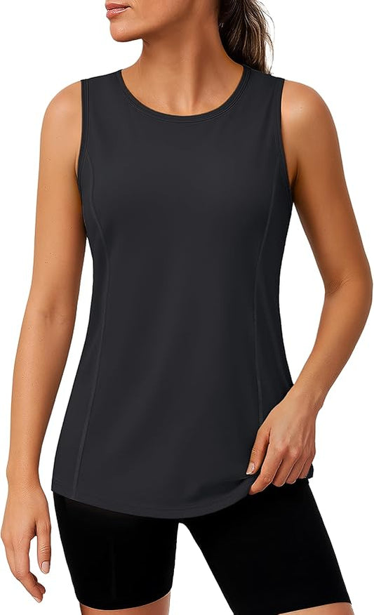 TACVASEN Women's UPF 80+ Workout Tank Top Sleeveless Quick Dry Sun Protection Hiking Athletic Gym Yoga Running Shirts