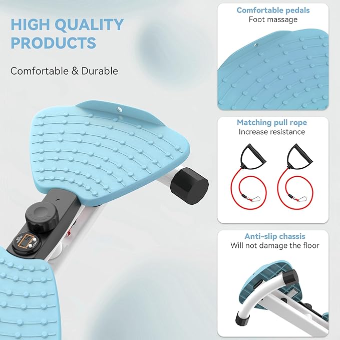 renZEC Waist Twister Machine, Adjustable Exercise Twist Board for Women Men, Noiseless Ab Twister for Home Gym Equipment, 330 lbs Capacity | Track Time, Reps, Calories with Digital Display