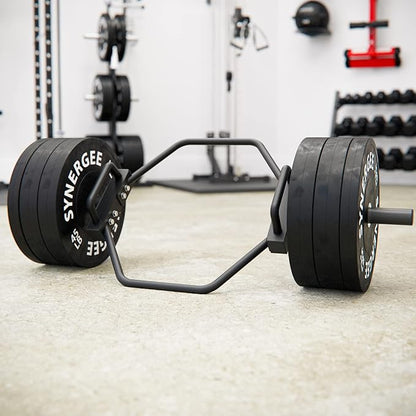 Synergee 20kg and 25kg Chrome or Black Olympic Hex Barbell Trap Bar with Rotating, Flat or Raised Handles for Squats, Deadlifts, Shrugs.