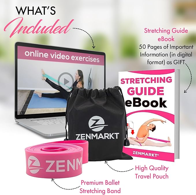 Zenmarkt Ballet Stretch Bands for Flexibility and Strength - Stretch Bands Ideal to Have as Dance Equipment in Every Competition - Suitable for Gymnastics, Cheerleading, and Pilates Training