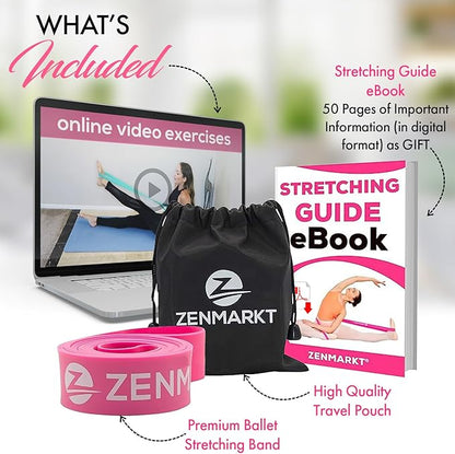 Zenmarkt Ballet Stretch Bands for Flexibility and Strength - Stretch Bands Ideal to Have as Dance Equipment in Every Competition - Suitable for Gymnastics, Cheerleading, and Pilates Training