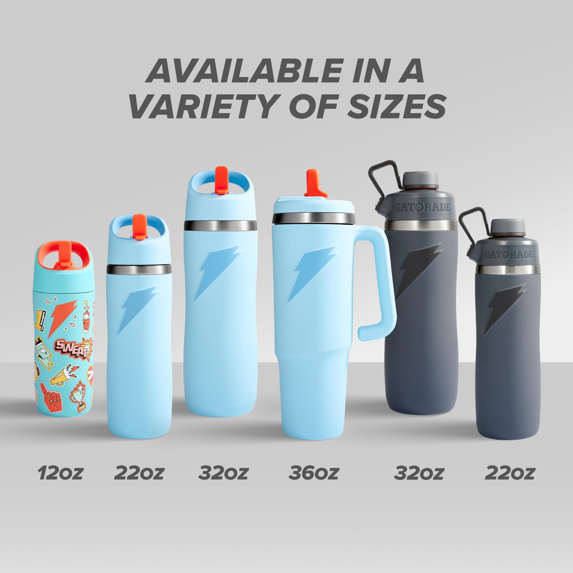 Gatorade 'Overtime' 22oz Stainless Steel Water Bottle, Straw Cap, Blue