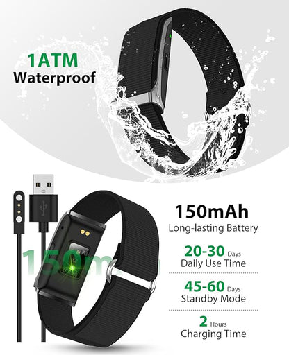 Smart Bracelet, Wearable Activity & Fitness Tracker Band, 24H Sleep Tracker, All-Day Continuous Heart Rate Blood Pressure Stress HRV Monitor, 170+ Sport Modes Smart Wristband with Free APP 2 Bands