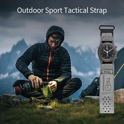 TStrap Nylon Sport Watch Band - Black Quick Release Watch Straps for Men Women - Athletic Military Smart Watch Bracelet Replacement - Correa para Reloj Hombre - 18mm 20mm 22mm
