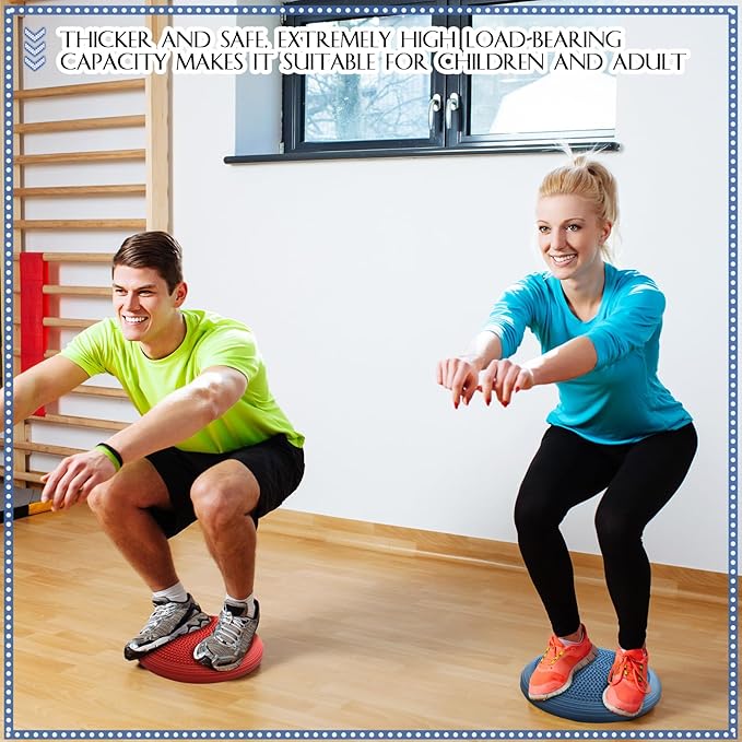 Libima 4 Pcs Wiggle Seat Inflated Wobble Cushion for Sensory Kid 13 Inches Balance Disc Flexible Seating for Classroom Sensory Pad for Chair Wiggle Cushion with Needle Pump