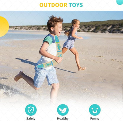 Boomerang for Kids, Australia Style Handmade Wooden Authentic Boomerang, V-Shaped Returning Boomerangs for Ages Above 10 Years Old Kids and Adult- Blue