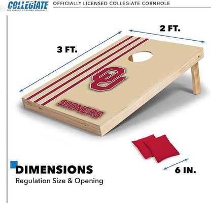 2' x 3' Solid Wood Cornhole Set with Direct Print HD Team Graphics – Great Gift for Any NCAA Fan! Bean Bag Toss Family Outdoor Games