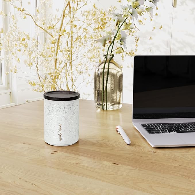 14OZ Jasmine Cashmere Scented Candle - Aromatherapy Candles with Lid - Soy Candles for Home Scented - Luxury Ceramic Jar Candle for Bedroom Kitchen Home Decor, Housewarming Party