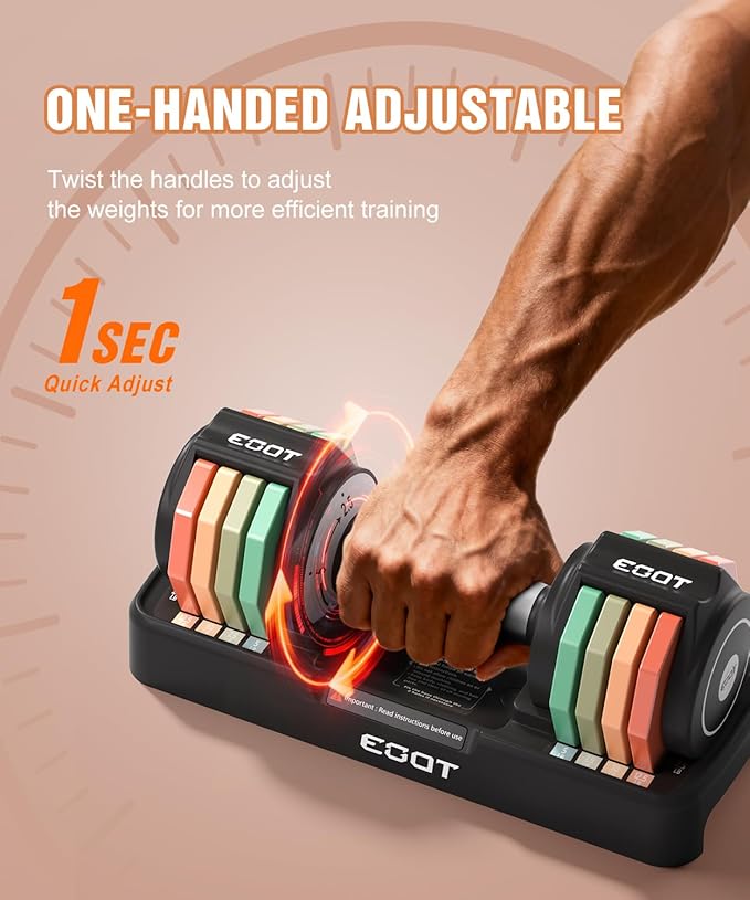 Adjustable Dumbbells Set/Single, 12.5LB/22.5LB/55LB 5 in 1 Free Adjustable Dumbbell Set with Anti-Slip Handle & Rainbow-colored Weight Plates for Home Gym, Weight Set for Women Men