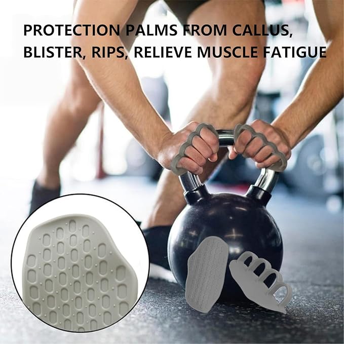 Ergonomic Finger-Sleeve Gym Grip Pads,Anti-Slip Palm Protectors for Weightlifting,Dumbbells,Pull-Ups，Fitness Gloves– Unisex(Black/Grey/Red)