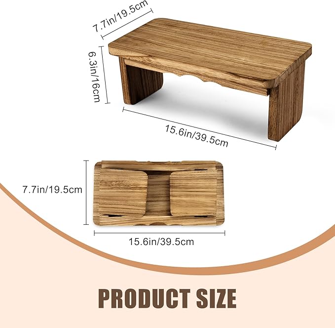 Meditation Bench - Yoga Bench,Wooden Zen Meditation Stool Kneeling Bench for Mindfulness Practice Tea Ceremony and Relaxation Ergonomic Design for Comfort and Support Household，Dark Wood