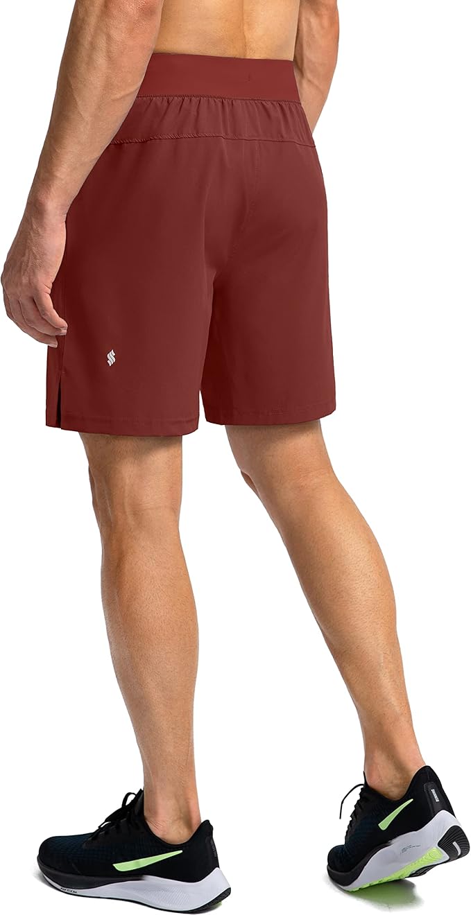 Men's Running Shorts with Zipper Pockets 9 Inch/ 7 Inch / 5 Inch Lightweight Quick Dry Gym Workout Athletic Shorts for Men(7 Inch)