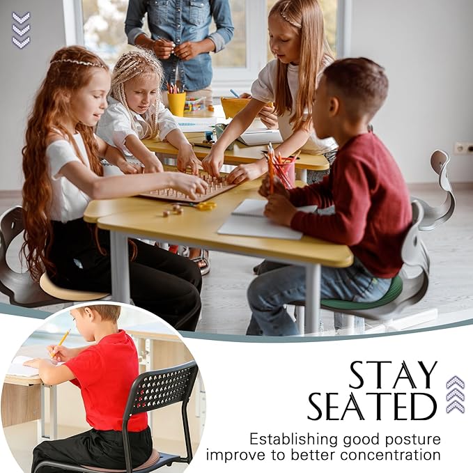 Libima 4 Pcs Wiggle Seat Inflated Wobble Cushion for Sensory Kid 13 Inches Balance Disc Flexible Seating for Classroom Sensory Pad for Chair Wiggle Cushion with Needle Pump