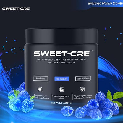 Creatine Monohydrate – 5g Creatine Monohydrate Powder – Advanced Creatine for Women and Men – Bulk Supplements Creatine – Delicious Fruit Punch Flavor – 10oz (40 Servings, Blue Raspberry)