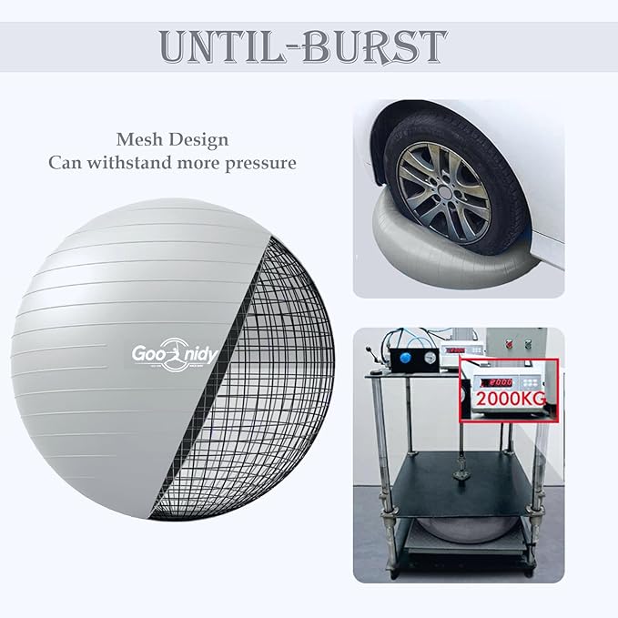 Soft Exercise ball, Anti-Burst Yoga Ball Chair Supports 2200lbs, Workout Equipment w/ Pump for Pregnancy Medicine Birthing Physical Therapy Stability Excersing Birth Swiss Fitness Gym Physio Labor Abs