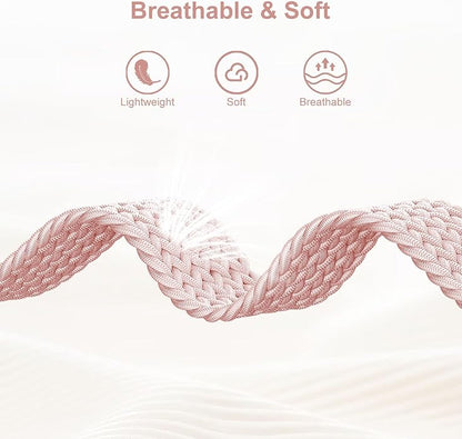 Braided Bands Compatible with Garmin Vivoactive 6/5/3/Venu 2 Plus/Forerunner 165/55/645/245 Music, 20mm Parachute Buckle Soft Stretchy Nylon Band for Garmin Venu/Sq/Sq 2/Vivomove HR Men Women