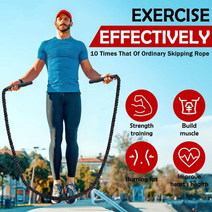 Weighted Jump Rope for Men Women, 1.5lb Heavy Jumping Ropes for Fitness