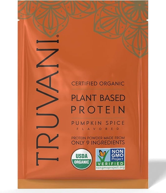 Truvani Vegan Pea Protein Powder | Pumpkin Spice | 20g Organic Plant Based Protein | 1 Serving | Keto | Gluten & Dairy Free | Low Carb | No Added Sugar