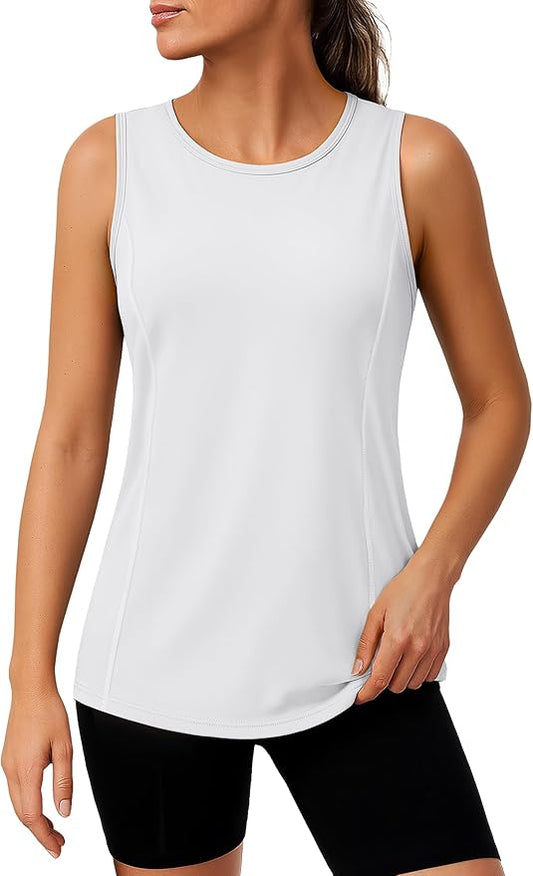TACVASEN Women's UPF 80+ Workout Tank Top Sleeveless Quick Dry Sun Protection Hiking Athletic Gym Yoga Running Shirts