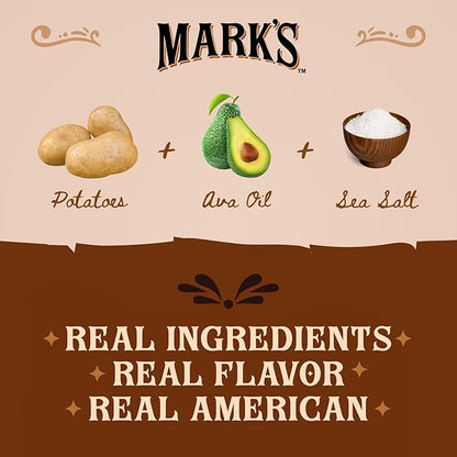 MARK’S Kettle Cooked Avocado Oil Potato Chips, Sea Salt – Seed Oil & GMO Free | Sea Salt, 5 oz (Pack of 3) | Gluten Free, Non-GMO Chips for Clean & Healthy Snacking