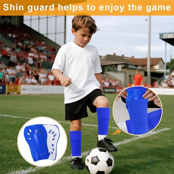 2 Pairs Shin Guards Soccer for Kids,Shin Pads Extra Lightweight Breathable Slide in Shin Guard for Football Training Match Outdoor Activities Protective Slip-in Shin Guards for Boys Girls