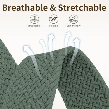 Braided Band Compatible with Fitbit Versa 4 Bands for Woman/Versa 3/Sense 1/Sense 2 Band, Magnetic Clasp Fabric Nylon with Designer Interlock Buckle Straps for Fitbit Versa4/3/Sense1/2