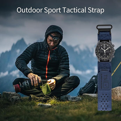 TStrap Nylon Sport Watch Band - Black Quick Release Watch Straps for Men Women - Athletic Military Smart Watch Bracelet Replacement - Correa para Reloj Hombre - 18mm 20mm 22mm