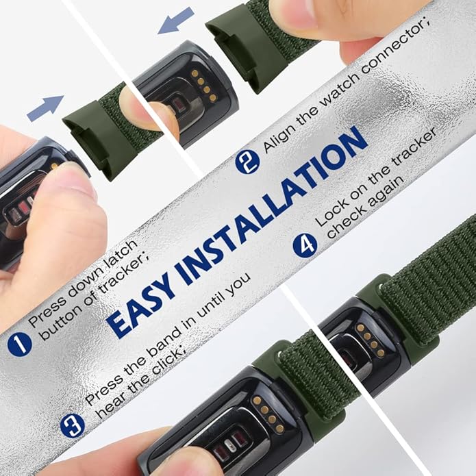 Sport Loop Nylon Watch Bands Compatible with Fitbit Charge 6/5, Adjustable Breathable Replacement Soft Nylon Loop Wristband for Women/Men