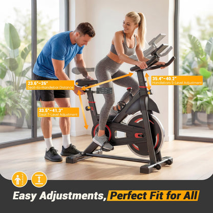 NEWBULIG Exercise Bike with APP, Stationary Bikes for Home, Workout Bike for Adults & Seniors