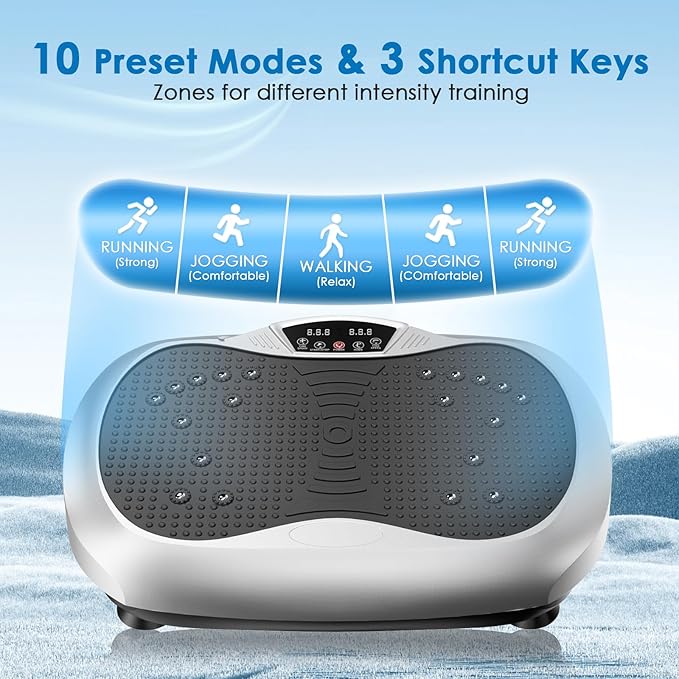 Vibration Plate Exercise Machine - Whole Body Workout Vibration Platform Lymphatic Drainage Machine for Weight Loss Home Fitness with Resistance Bands Remote