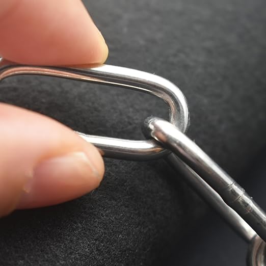 5/32 inch(4mm) Wire Diameter Stainless Steel Safety Chains 20 inch Long Link Rings Light Duty Coil Chain for Hanging Pulling Towing, 5/32"x 20" (2Pcs)