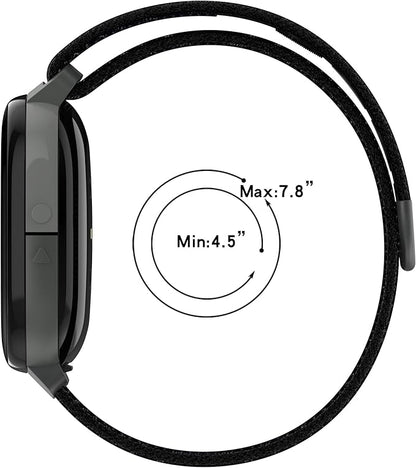 Compatible with Fitbit Ace LTE, Quick Release Nylon Hook Loop Sport Strap Accessory Fit for Fitbit Ace LTE Band, Black White