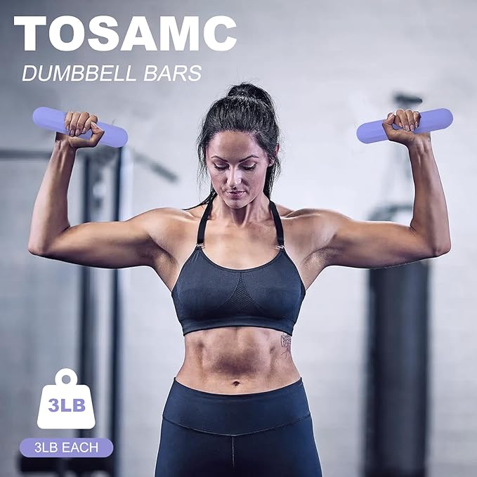 Dumbbell Hand Weight Bars for Women,3lbs Dumbbells Set of 2 or 1pcs Kettlebell Ring for Walking,Workout,Pilates,Strength Training, Gym,Running,Yoga, Dance, Aerobics, Cardio