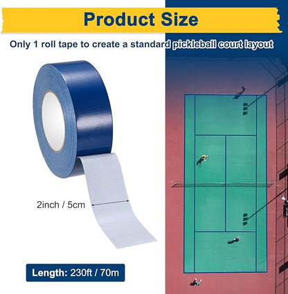 Pickleball Court Tape, Outdoor Pickleball Lines, No Residue Court Marking Kit for Temporary/Gym/Tennis/Driveway/Badminton/Backyard/Sport
